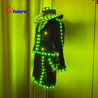 Vêtements de cow-boy à lumière LED Costume de danse personnalisé Costume de scène de contrôle Costumes de danse pour fille