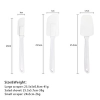 Ensemble de 3 spatules antiadhésives pour la pâtisserie et la décoration de gâteaux, résistantes à la chaleur, en TPR, avec manche en plastique, pour mélanger les œufs, la farine et la crème