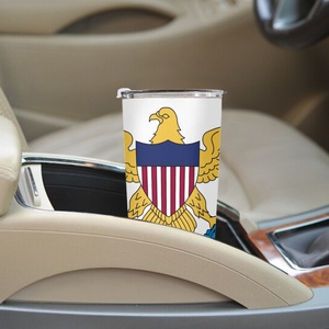 Gobelet isotherme en acier inoxydable <span class=keywords><strong>de</strong></span> 20 oz avec drapeau national des Îles Vierges, personnalisé, avec couvercle à vis, pour les trajets quotidiens, les voyages en voiture, souvenir, cadeau - Product Image 5