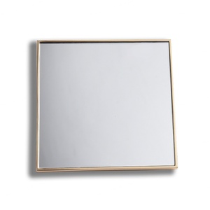 Miroir cosmétique de marque en alliage de zinc, mini, carré, avec autocollant en époxy tendance - Product Image 2
