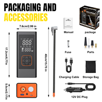 Pompe à air portable sans fil et filaire avec moniteur de pression des pneus, batterie externe grande capacité 8000 mAh et fonction d'éclairage pour motos