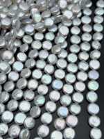 Perles d'eau douce naturelles Edwin, perles en vrac, forme bouton, blanches, 10-11 mm, qualité AAAAA, pour la fabrication de bijoux, trou droit