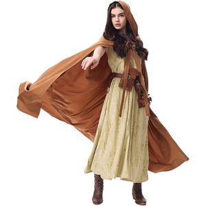 ชุดคอสตูมสตรีสไตล์เรอเนซองส์ พร้อมผ้าคลุมแบบยุคกลาง สายคาดเอวแบบขวดน้ำยา ชุดแฟนตาซีสำหรับงาน Ren Faire หรือ Dune Wasteland - Product Image 3