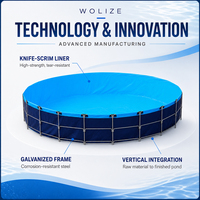 Bassin d'aquaculture Wolize galvanisé, résistant à la corrosion, avec structure en acier, revêtement en PVC écologique, assemblage rapide modulaire par boulons