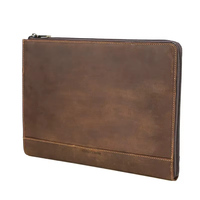 Sac pour ordinateur portable en cuir Crazy Horse fait main GA173 14,2 pouces, pochette de protection pour ordinateur portable, compartiment pour outils, pour hommes, voyages d'affaires