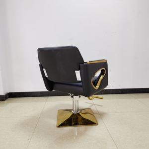 Sillón de Peluquería de Alta Gama, Giratorio y con Elevación, de Acero Inoxidable, Color Negro - Product Image 2