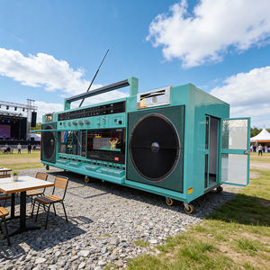 Camion de nourriture rétro multicolores en acier inoxydable, chariot de nourriture mobile <span class=keywords><strong>pour</strong></span> restaurant commercial/utilisation en rue - Product Image 1