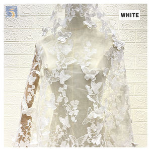 批发价 3D 花朵蕾丝面料 蝴蝶刺绣网布 中国服饰供应商 - Product Image 3