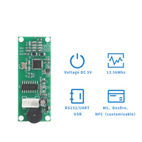 Lector de Tarjetas Magnéticas RFID RS232/UART Inteligente Personalizado con Tarjeta NFC IC MI de 13.56mhz, Módulo Lector USB Sin Contacto