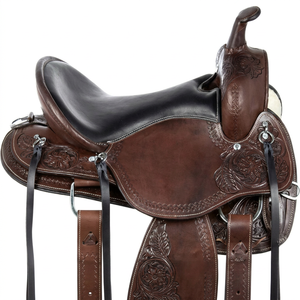 Silla de Montar Premium Personalizable de Cuero Genuino Ligero Hecha a Mano para Carreras de Barriles, Rodeo y Equipo de Alto Rendimiento para Exhibiciones Ecuestres - Product Image 1