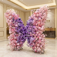 Paarse vlinder kunstbloemen boog achtergrond zijden bloemstuk verplaatsbare decoratie voor bruiloft verjaardag hotel