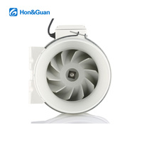 Ventilateur de gaine électrique à flux mixte en PP, haute pression d'air, roulement à billes, durée de vie 50000H, double vitesse, IP44, OEM/ODM pour culture hydroponique