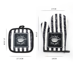 Lot de 2 maniques de cuisine <span class=keywords><strong>et</strong></span> dessous de plat résistants à la chaleur pour micro-ondes, barbecue, cuisson <span class=keywords><strong>et</strong></span> grillades - Product Image 2