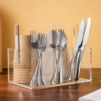Transparenter Acryl-Besteckorganizer, Verbessert die Tischordnung und Einfachheit der Nutzung für Küche, Messer, Gabeln