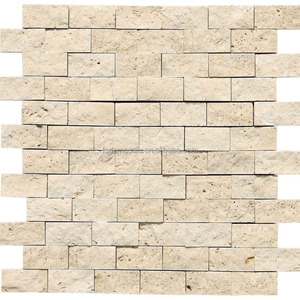 Decoración de pared antiguo amarillo Beige piedra Lima tira Interior cultura mosaico <span class=keywords><strong>Muriel</strong></span> Iterior diseño pared piedra Backsplash azulejos - Product Image 1