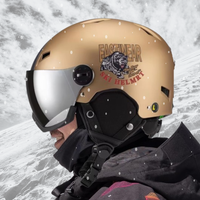 Casque de ski doré de haute qualité, design personnalisé original, CE ASTM, pour adultes, avec lunettes de ski
