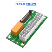 Synchroniseur de blocs d'alimentation doubles HLT, distributeur 24 broches LED empilable vert, adaptateur d'alimentation ATX pour PC de bureau DIY, en stock