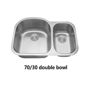 Elite sus304 Surface brossée Style américain Standard 3018 Évier de cuisine à une cuve sous plan