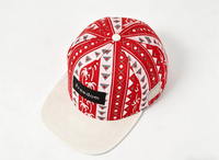 Rood-witte tribale print Freedom Flat Brim Snapback Hat Hip Hop Cap