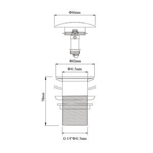 WaiiHO 016 Desagüe de lavabo moderno de 3 pulgadas con rebosadero, latón pulido, cromado, junta de goma, función de desagüe para lavabo de baño y hotel - Product Image 3