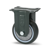 Roue pivotante robuste en PU de 4 pouces, noyau en PP, bande de roulement en polyuréthane, roulement 6202, charge de 150 kg, frein de blocage total