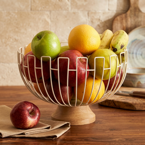Modern <b>Round</b> Fruit <b>Basket</b> Durable Metal <b>Storage</b> Container for Kitchen Food Display - Product Image 3