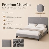 Cadre de lit gris contemporain avec tête de lit en tissu pour l'ameublement de chambre à coucher – Fournisseur mondial pour les ventes B2B et B2C