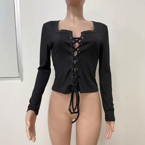 T-shirt à manches longues UV en gros, haut <span class=keywords><strong>vintage</strong></span>, petite fille, t-shirt sexy à poitrine dénudée - Product Image 4