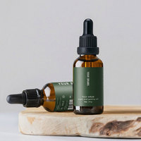 Flacon compte-gouttes en verre ambré de luxe avec boîte, 15 ml, 30 ml, 50 ml, 0,7 oz, 1 oz, protection UV résistante aux enfants, emballage pour huiles essentielles