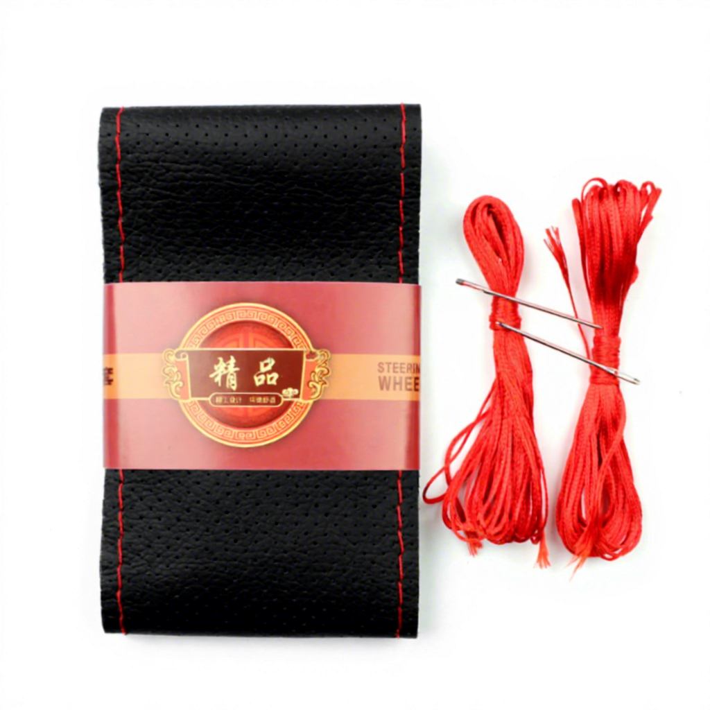 Perforated Black Color with Red Stitchings