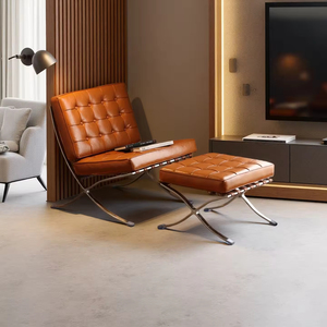 <span class=keywords><strong>Chaise</strong></span> de design Barcelone, résistante aux griffes des chats, en cuir/cuir ciré, <span class=keywords><strong>chaise</strong></span> de loisirs, <span class=keywords><strong>2</strong></span> couleurs disponibles - Product Image 6