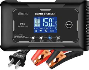 P15 htrc ที่ชาร์จแบตเตอรี่รถยนต์12V/15A 24V/10A หน้าจอสัมผัสซ่อมพัลส์อัตโนมัติเต็มรูปแบบสำหรับแบตเตอรี่ PB Lifepo4ตะกั่วกรด - Product Image 2
