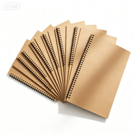 Cuaderno Espiral A5 de Papel Kraft en Blanco, 50 Hojas, Cuaderno de Papel Personalizado - Marca MS para Regalos, Negocios y Uso en la Oficina