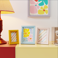 Fábrica al por mayor nuevo marco de fotos de madera de onda de Color 4x6 5x7 8x10 pulgadas estilo colgante de lujo para la decoración del hogar colgante de pared