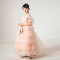 Robe de soirée blanche pour filles, en Tulle, à dos nu, à volants, vêtements Boutique, tenue de bal, fête de mariage pour enfants,