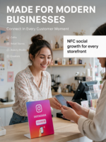 Carte RFID NFC avec support en acrylique, capteur intelligent, design personnalisable, NFC haute fréquence, pour avis Google