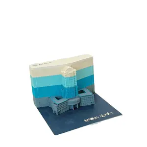 新上市平面垫热卖办公室笔记艺术建筑3D粘性备忘录纸立方体雕塑记事本促销块