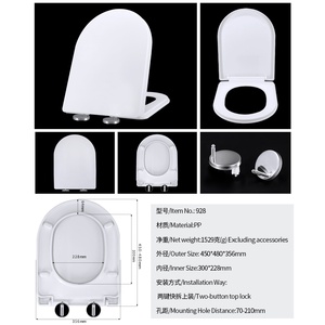 Sedile <span class=keywords><strong>WC</strong></span> in plastica a forma di U di alta qualità, a bassa velocità di rotazione, XJ-928, accessori per il bagno, coperchio per <span class=keywords><strong>WC</strong></span> - Product Image 6