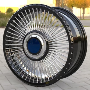 Jantes chromées sur mesure 20, 22, 24 pouces 4x100 5x120 5x114.3 5x127, jantes à rayons en acier décalées, roues à rayons pour Cadillac - Product Image 4