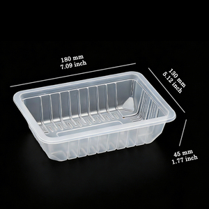 Barquettes en plastique transparentes rectangulaires jetables personnalisées en PP MAP <span class=keywords><strong>de</strong></span> qualité alimentaire pour aliments frais - Product Image 4