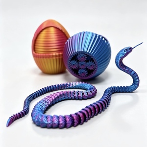 Serpiente Cobra Articulada Impresa en 3D con Huevo, Degradado Bicolor, PLA Sedoso, Juguete Flexible Antiestrés, Adorno de Escritorio, Regalo 22Network - Product Image 6