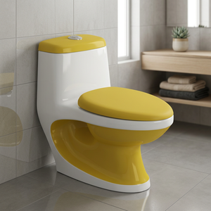 Cally Model Red Designer Commode Double Color Shining Luxury Ceramic Washdown Black One Piece Toilet - Product Image 4