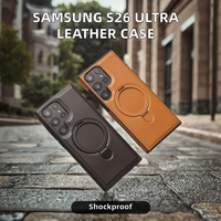 Étui de téléphone S26 ULTRA en PU avec rabat, support magnétique 360°, antichoc, design sportif, compatible avec 16 Pro