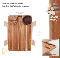 Support de tasse pliable de luxe en bois d'acacia, plateau de table portable à clipser sur l'accoudoir du canapé avec support de téléphone rotatif