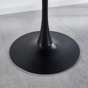 Mid Century Modern Pedestal Round Dining &amp; Coffee <strong>Table</strong> with <strong>Tulip</strong> Design for Kitchen Living &amp; Dining Room Black - Product Image 6