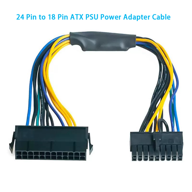 24 Pin to 18 Pin ATX PSU Power Adapter Cable for HP Z230/Z420/Z620 Motherboards 12inch/30cm 1007-18AWG