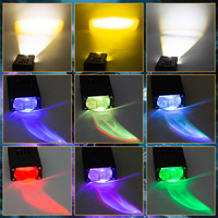 Mini projecteur de travail RGB 30W pour voiture et moto, feux de brouillard, projecteurs LED pour calandre, blanc et jaune avec fonction stroboscopique