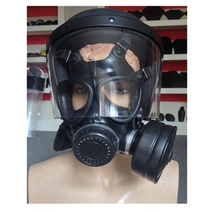 قناع كيميائي للوجه الكامل من السيليكون بعينين ، قناع كيميائي للحفاظ على بقاء المزرعة التكتيكي ، فلتر كربون للغبار لطلاء الرذاذ - Product Image 5