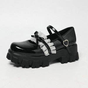 Zapatos de Mujer Estilo Lolita para Primavera/Otoño, con Lazo, Plataforma, Suela Gruesa, Diseño Casual de Una Sola Tira, en Cuero - Product Image 5