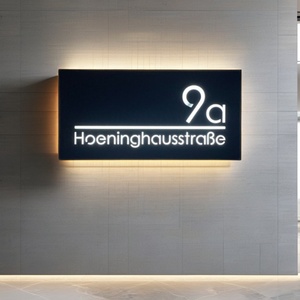 Number Plate Outdoor Address Signs in Metal Plate Design Digital Sign Door Plate Illuminated Signs House Numbers With Light - Product Image 6